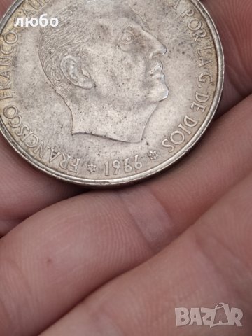 Сребърна Монета 1966 FRANCISCO FRANCO , снимка 4 - Нумизматика и бонистика - 44416201