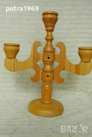 Разкошен голям дървен свещник, снимка 4 - Други - 49589665