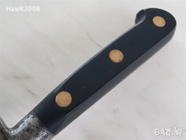 Уникален стар интересен и качествен кован нож с бронзови нитове, снимка 12 - Антикварни и старинни предмети - 42043471