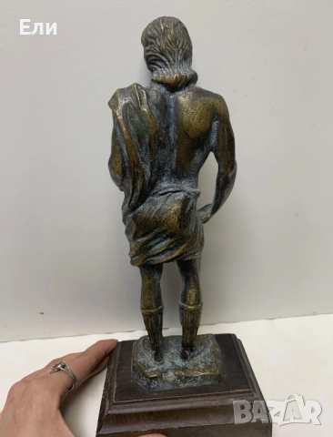 Бронзова статуетка на младеж, снимка 5 - Статуетки - 52567209