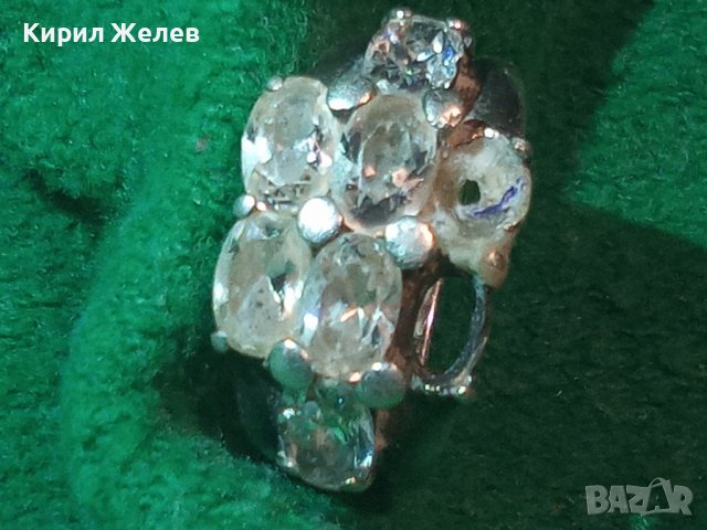 СРЕБЪРЕН МОДЕН ПРЪСТЕН РОДИРАНО СРЕБРО 925 с ФАСЕТИРАНИ ЦИРКОНИ 25851, снимка 2 - Пръстени - 35826201
