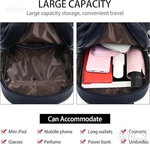 DORRISO Дамска раница с голям капацитет, ръчна чанта, снимка 4 - Раници - 49810879