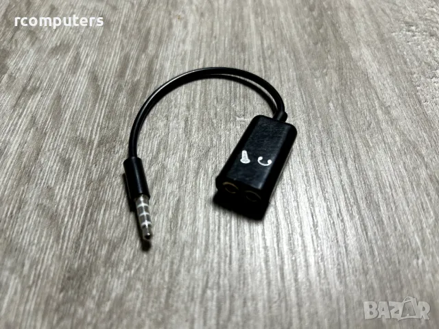 Преходник за слушалки и микрофон 3.5 mm мъжки към 2 x 3.5 mm женски , снимка 1