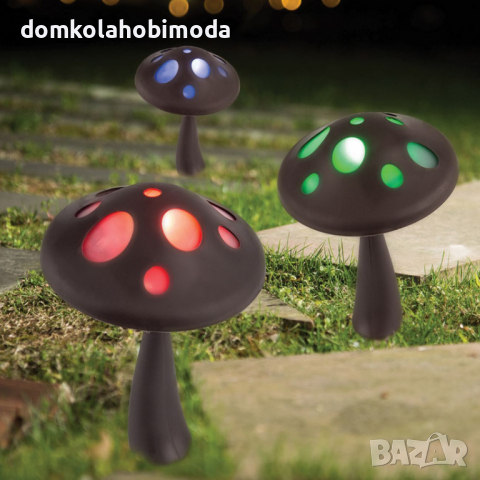 Соларна лампа с RGB Led,Бяла, Синя, Червена, Зелена Светлина, Подвижна глава, 18x27 cm