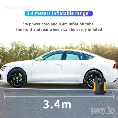 Автомобилна портативна въздушна помпа с безжичен цифров дисплей, снимка 4 - Аксесоари и консумативи - 41572807