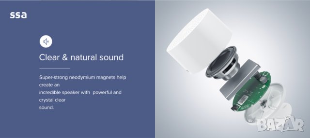 Xiaomi Mi Compact Bluetooth Speaker 2 (QBH4141EU) - 24 месеца гаранция, снимка 3 - Слушалки, hands-free - 35687396