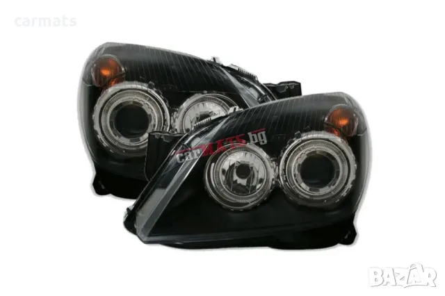 Кристални фарове ANGEL EYES за Opel Astra H (2004-2009) - черни
