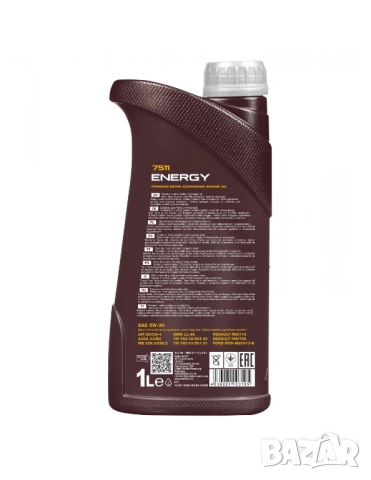Моторно масло MANNOL ENERGY 5W-30 1L., снимка 2 - Аксесоари и консумативи - 53748380