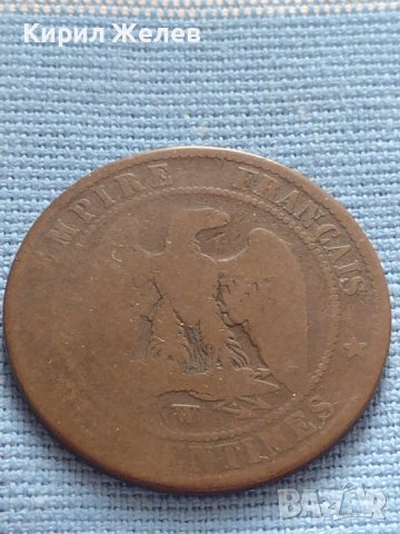Рядка монета 10 сантима 1856"w" Франция Наполеон трети за КОЛЕКЦИЯ 26437