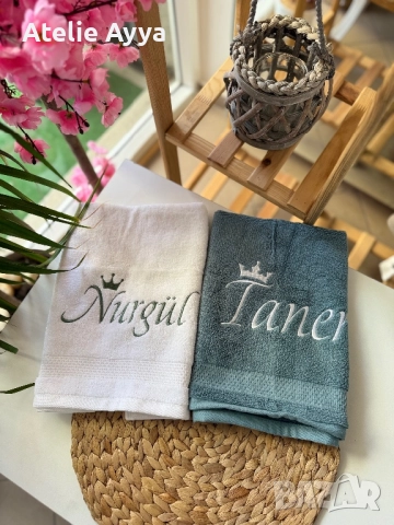 Хавлии с бродерия – за кръщене, градина, подарък, рожден ден и други поводи, снимка 10 - Хавлиени кърпи - 52259057