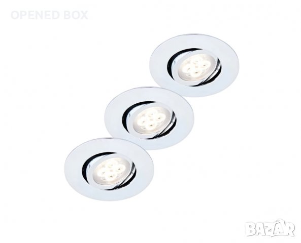 Комплект 3 бр. LED лампи за вграждане FLECTOR 917571 280lm, 3W, 30 000h, 2700K, Energy A+, снимка 1