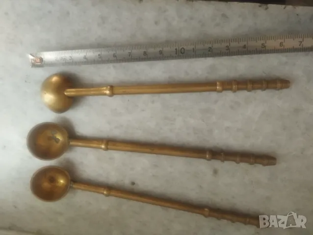 три месингови лъжички, снимка 2 - Други ценни предмети - 47813725