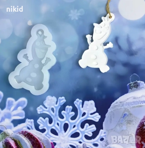 Олаф от Замръзналото Кралство силиконов молд форма смола фондан шоколад висулка колие бижу, снимка 4 - Форми - 52422889