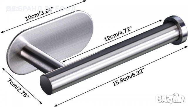 Самозалепваща Поставка стойка за тоалетна хартия неръждаема стомана