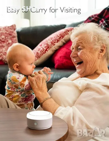 Momcozy Машина за бял шум за бебе с 20 изглаждащи звука за сън със сензорна светлина, снимка 4 - Пелени, памперси - 49866386