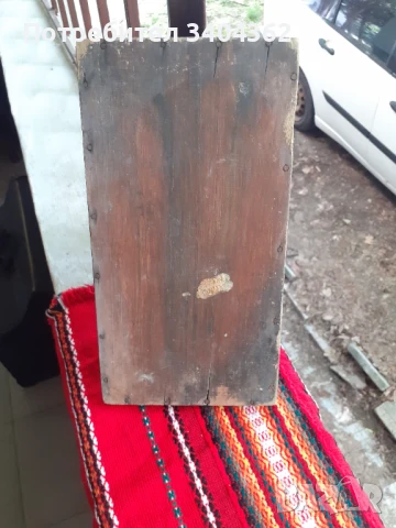 Стара домашна икона - ръчно рисувана върху дъска, снимка 3 - Антикварни и старинни предмети - 50851312