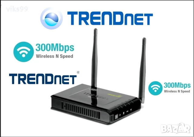 TRENDnet Wireless Easy-N-Upgrader™ 300 Mbps, снимка 1 - Рутери - 48280899