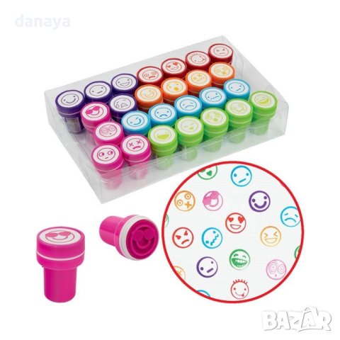 3865 Комплект цветни печати Емотикони лица, 26 броя