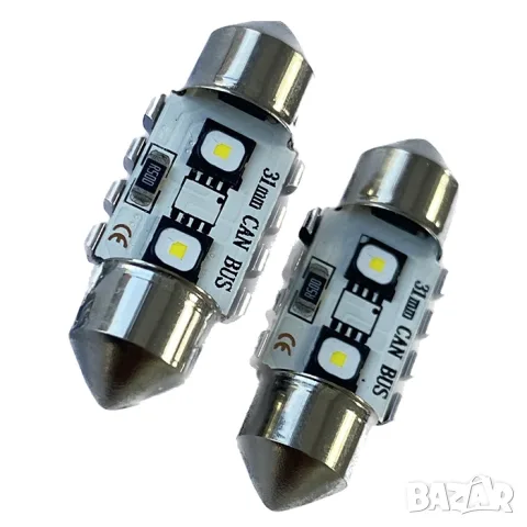 LED крушки софитни 31mm CANBUS 12-24V 2 броя, снимка 2 - Аксесоари и консумативи - 55864962