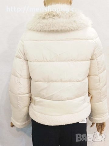 Късо дамско зимно яке - екрю, снимка 3 - Якета - 51838989
