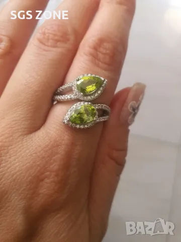 Супер Необичаен Пръстен с Перидот, снимка 5 - Пръстени - 49888906