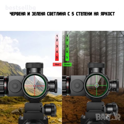 Оптика лазерен прицел 2.5x-10x тактически мерник голямо увеличение лов, снимка 7 - Оборудване и аксесоари за оръжия - 41813759