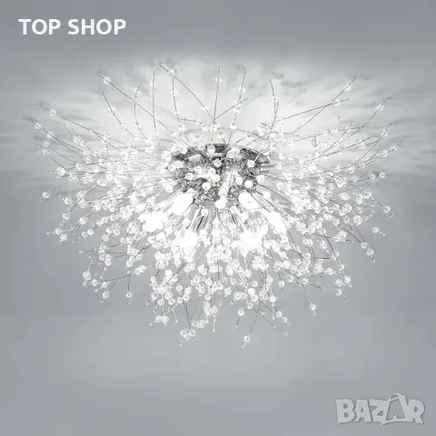 Модерен кристален полилей FORCOSO 6*G9 LED светлини, кристал K9, без крушки, снимка 5 - Полилеи - 49509149