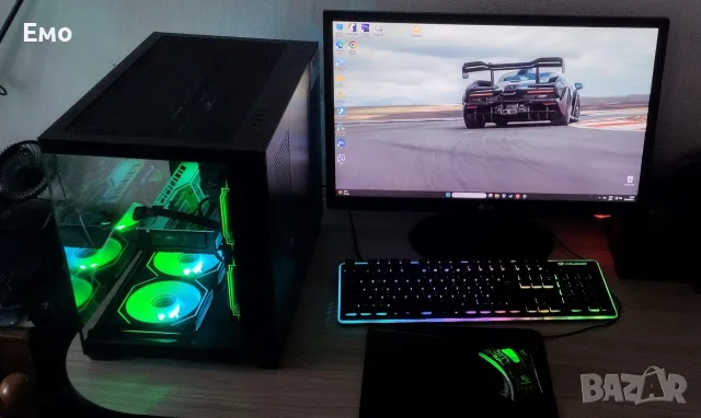 Геймърски компютър с Монитор и д-р. i5-4460, 4GB RX570, 16GB RAM, SSD 120GB и SSD 480GB 