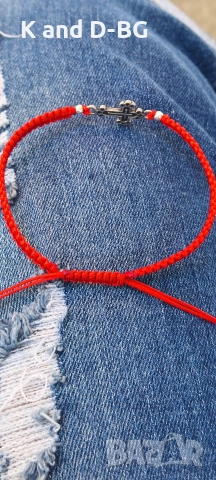 плетени гривни против уроки от червен конец и сребро 925, снимка 9 - Гривни - 52896002