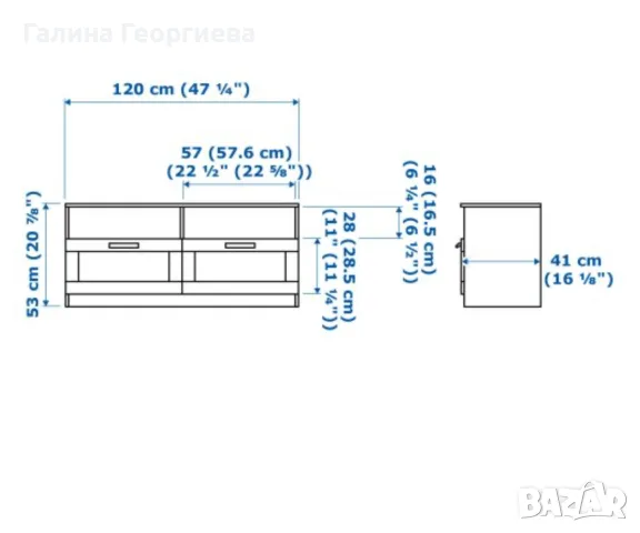 Бял тв шкаф IKEA, снимка 5 - Шкафове - 55596351
