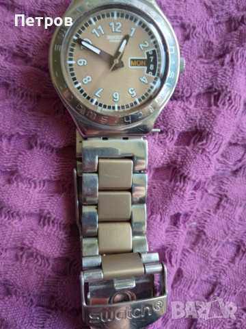 часовник swatch швейцарски с батерия, снимка 6 - Мъжки - 44822337
