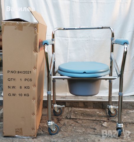 Продавам Комбиниран стол за тоалет и баня, сгъваем на колела, снимка 12 - Тоалетни столове - 42514106