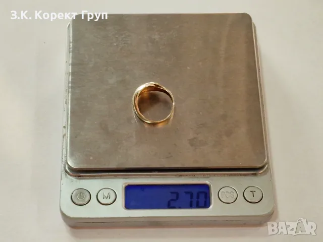 Дамски залтен пръстен 14К 585 / 2,70 гр., снимка 7 - Пръстени - 55848442