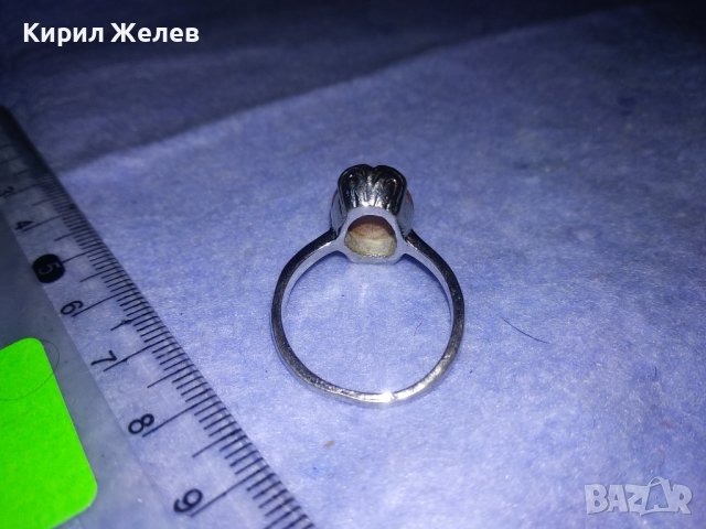 ЕЛЕГАНТЕН СКЪПОЦЕНЕН ВНТИДЖ АРТ ПРЪСТЕН от БЛАГОРОДНА СТОМАНА с ЮВЕЛИРНО ФАСЕТИРАН АВАНТЮРИН 36960, снимка 4 - Пръстени - 39714035