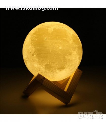 3D НОЩНА ЛАМПА С ФОРМА НА ЛУНА - код 2117, снимка 3 - Други - 33949360