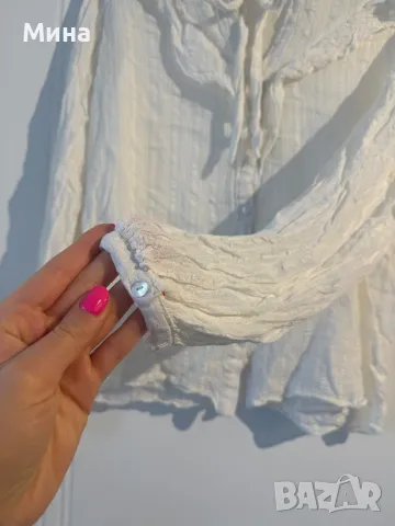 Бяла риза Mango размер М, снимка 3 - Ризи - 49138586