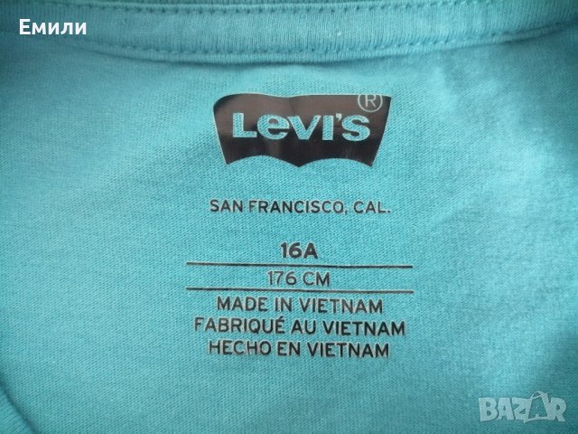 Levi's оригинална момчешка тениска р-р 16А - 176 см височина, снимка 4 - Тениски - 41099306