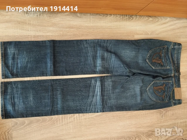 Дънки с уникална кожена апликация, снимка 11 - Дънки - 50591317