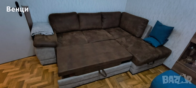 Ъглов диван със функция сън, снимка 2 - Дивани и мека мебел - 52791881