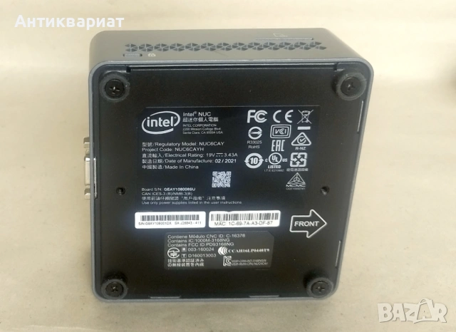 Мини компютър Intel NUC 6CAYH / Intel Celeron J3455 (1.5/2.3 GHz, 2M) / 4GB DDR3L / 320 HDD / HDMI, снимка 6 - Работни компютри - 53486560