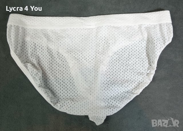 L/XL бял мъжки слип с мрежеста материя и оформена мъжка зона отпред, снимка 9 - Бельо - 39247642