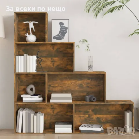 Библиотека, опушен дъб, 155x24x160 см Код P304, снимка 5 - Други - 49783530