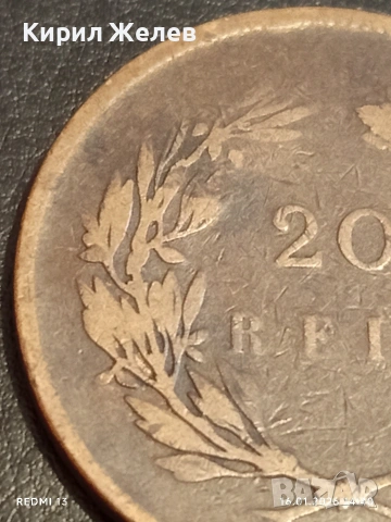 Стара монета 20 реис 1891г. Португалия Карлос първи за КОЛЕКЦИЯ 53119, снимка 3 - Нумизматика и бонистика - 53122003