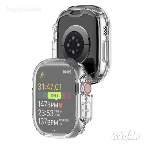 Apple Watch Ultra 3 2 1 / Series 11 10 6 5 4 / SE 3 2 1 / Мек TPU силиконов кейс с протектор, снимка 9 - Смарт часовници - 52097844