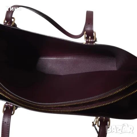 Чанта Coach Mollie Tote croc-embossed leather Dark Wine/Merlot, снимка 3 - Чанти - 55785258