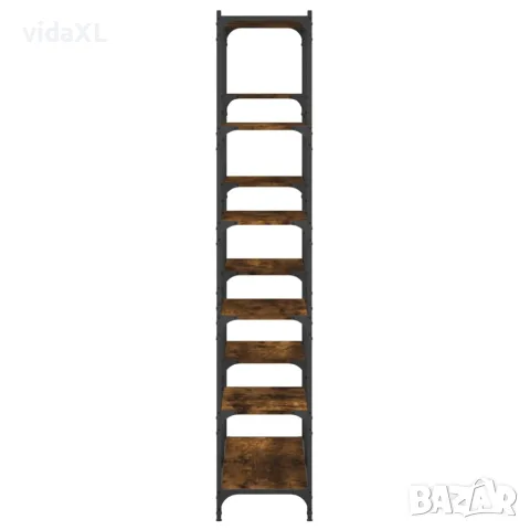 vidaXL Етажерка опушен дъб 100x32x170 см инженерно дърво и желязо, снимка 5 - Етажерки - 56148119