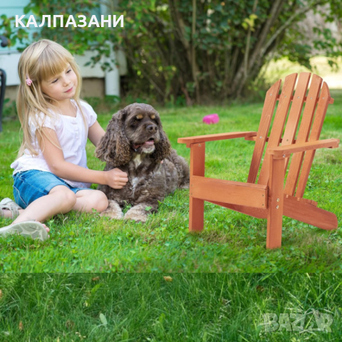 Детски Стол, Шезлонг Adirondack, Дървен, за Релаксация в Градината, Двора, Балкона, Терасата, Къмпин, снимка 8 - Други - 44670712