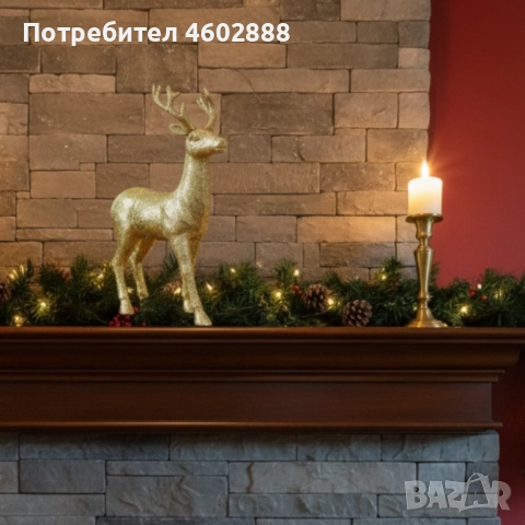 Декоративен Коледен eлен – Златист или бял, с празнични детайли, снимка 4 - Декорация за дома - 52856316