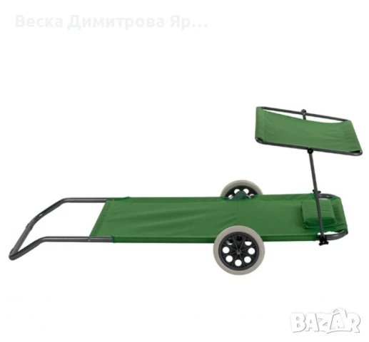 Сгъваем шезлонг с колела, Muhler, 147x52xH24 cm