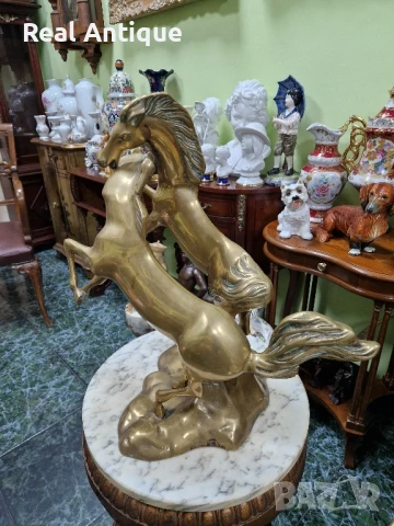 Уникална голяма антикварна английска бронзова фигура статуетка композиция , снимка 4 - Статуетки - 50979021